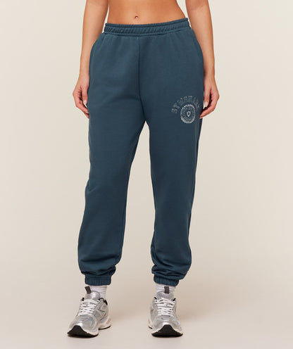 Women's Gymshark Worn Crest Graphic Joggers Gs Stealth Blue