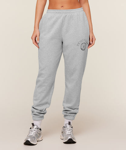 Women's Gymshark Worn Crest Graphic Jogger Light Grey Core Marl