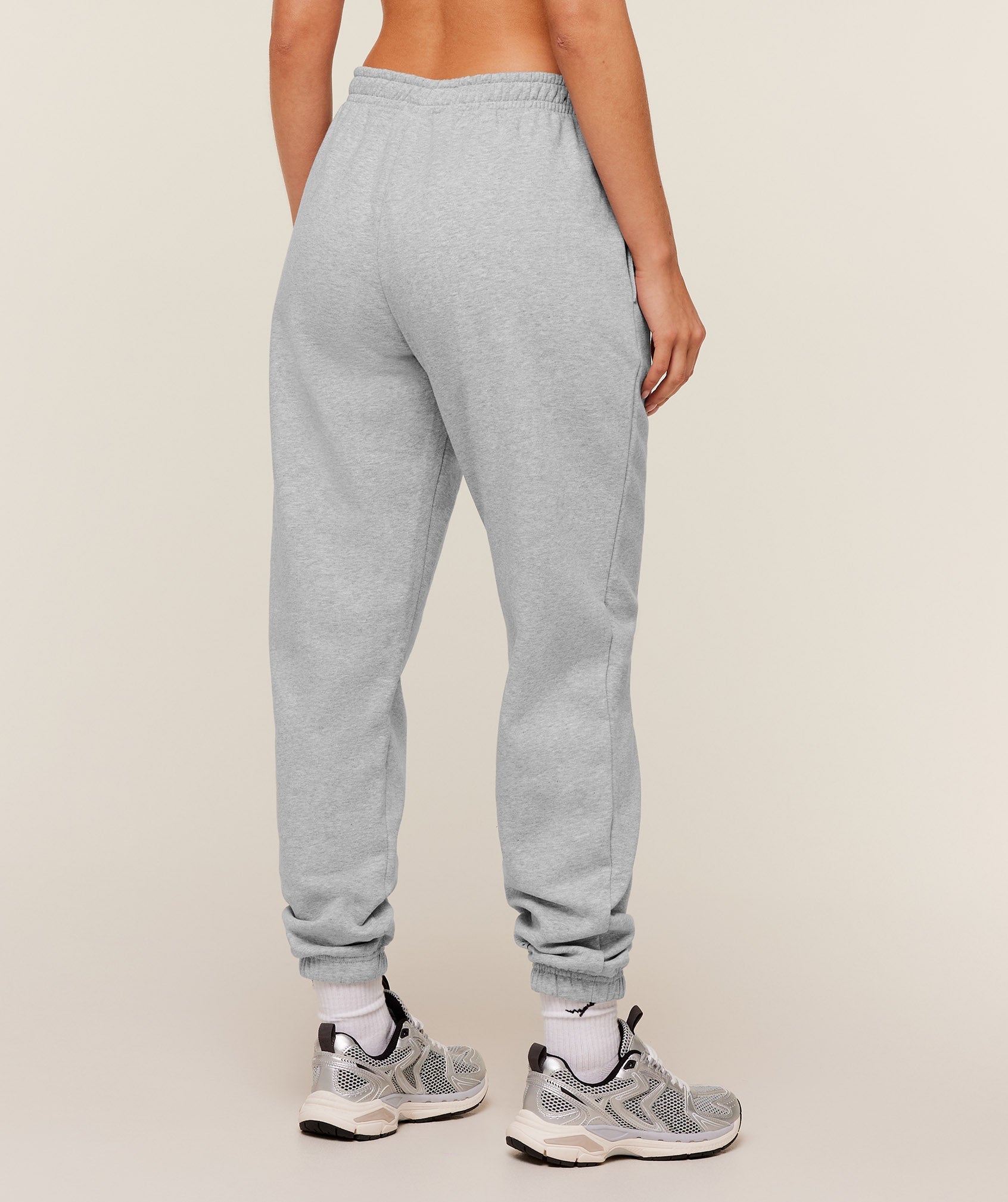 Women's Gymshark Worn Crest Graphic Jogger Light Grey Core Marl