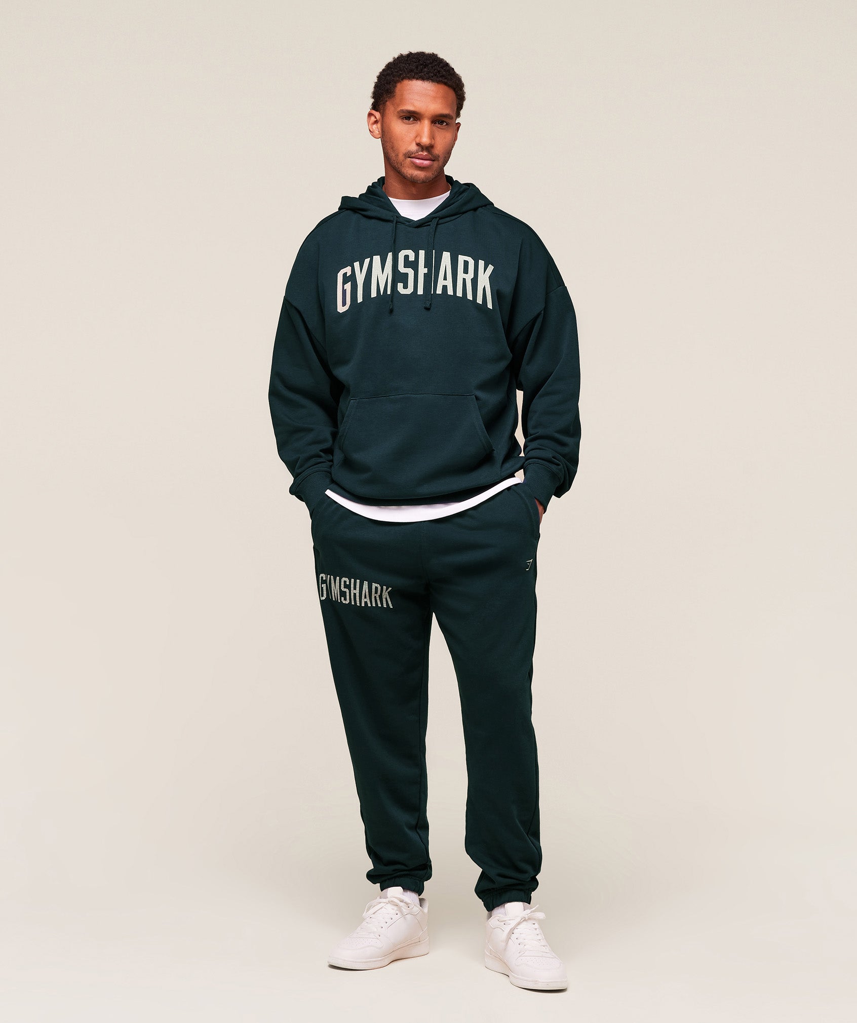 Gymshark Worn Graphic Joggers Deep Petrol Blue