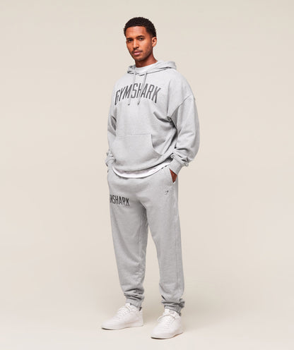 Gymshark Worn Graphic Jogger Light Grey Core Marl