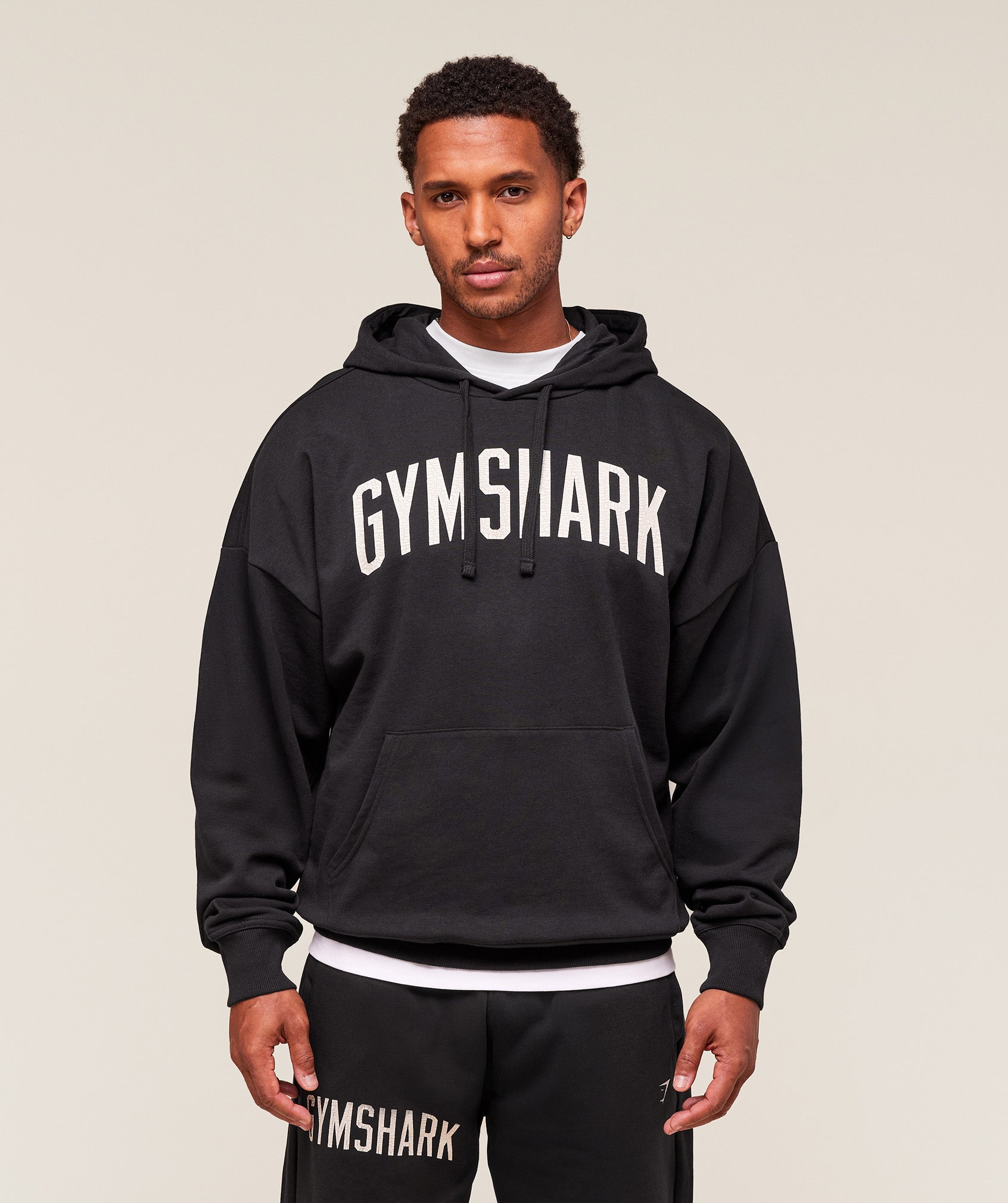 Gymshark Worn Graphic Hoodie Black