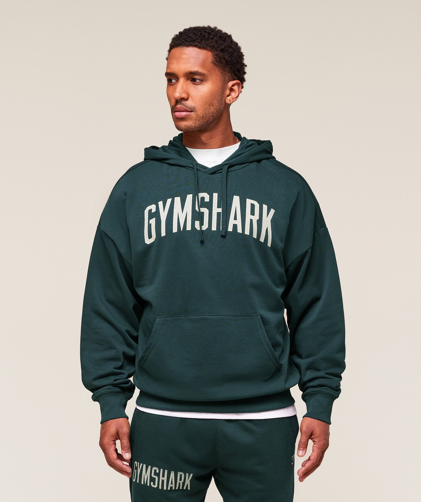 Gymshark Worn Graphic Hoodie Deep Petrol Blue