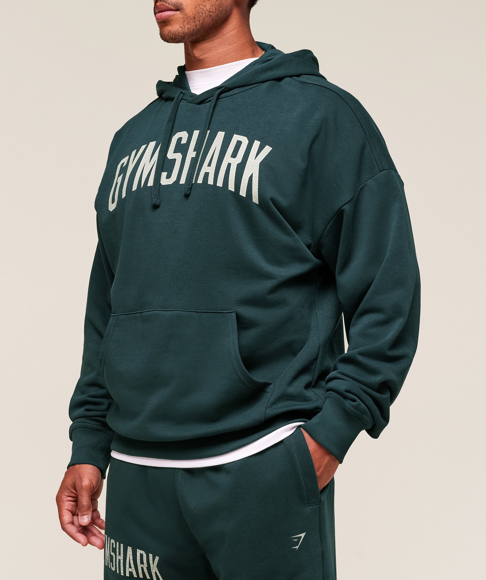 Gymshark Worn Graphic Hoodie Deep Petrol Blue