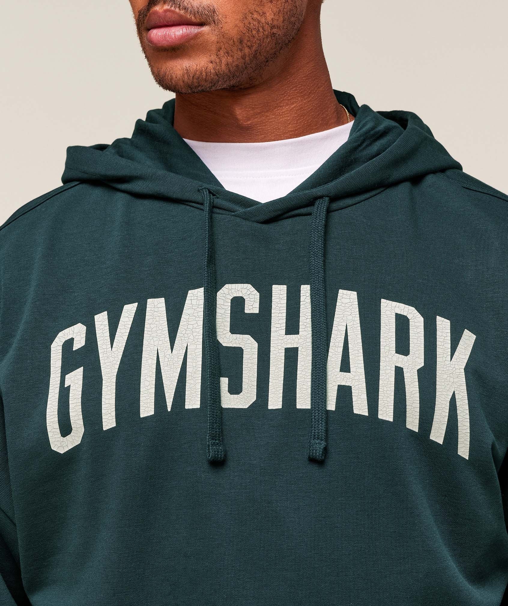 Gymshark Worn Graphic Hoodie Deep Petrol Blue