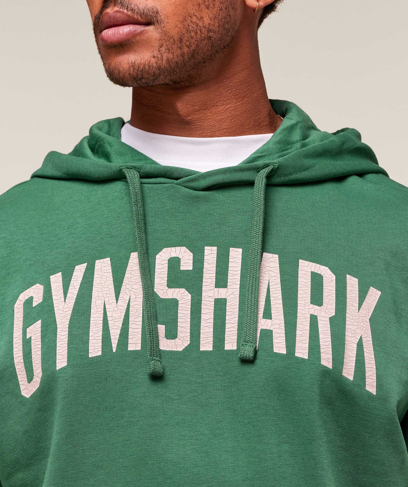 Gymshark Worn Graphic Hoodie Lift Green