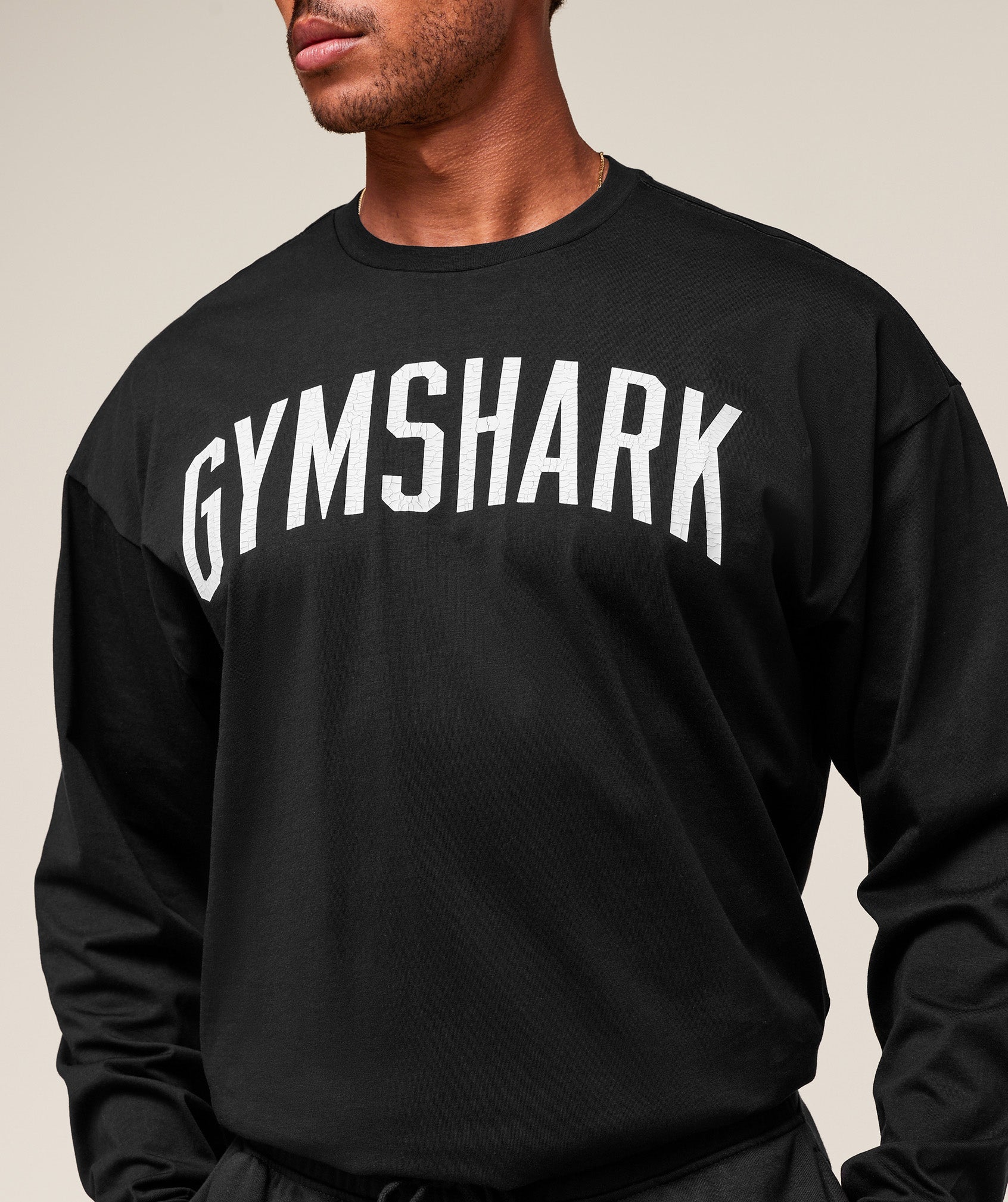 Gymshark Worn Graphic Long Sleeve T-Shirt Black