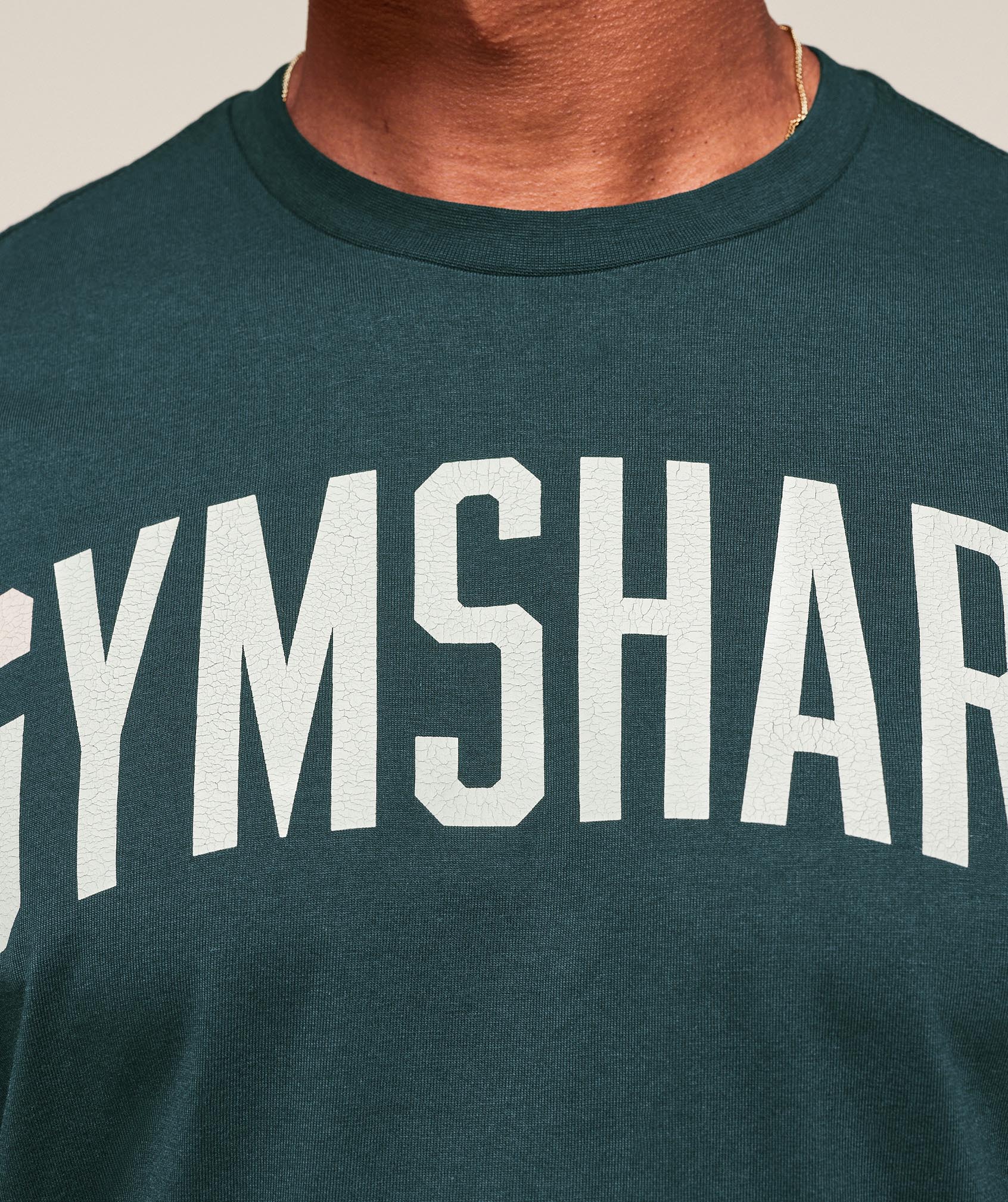 Gymshark Worn Graphic Long Sleeve T-Shirt Deep Petrol Blue