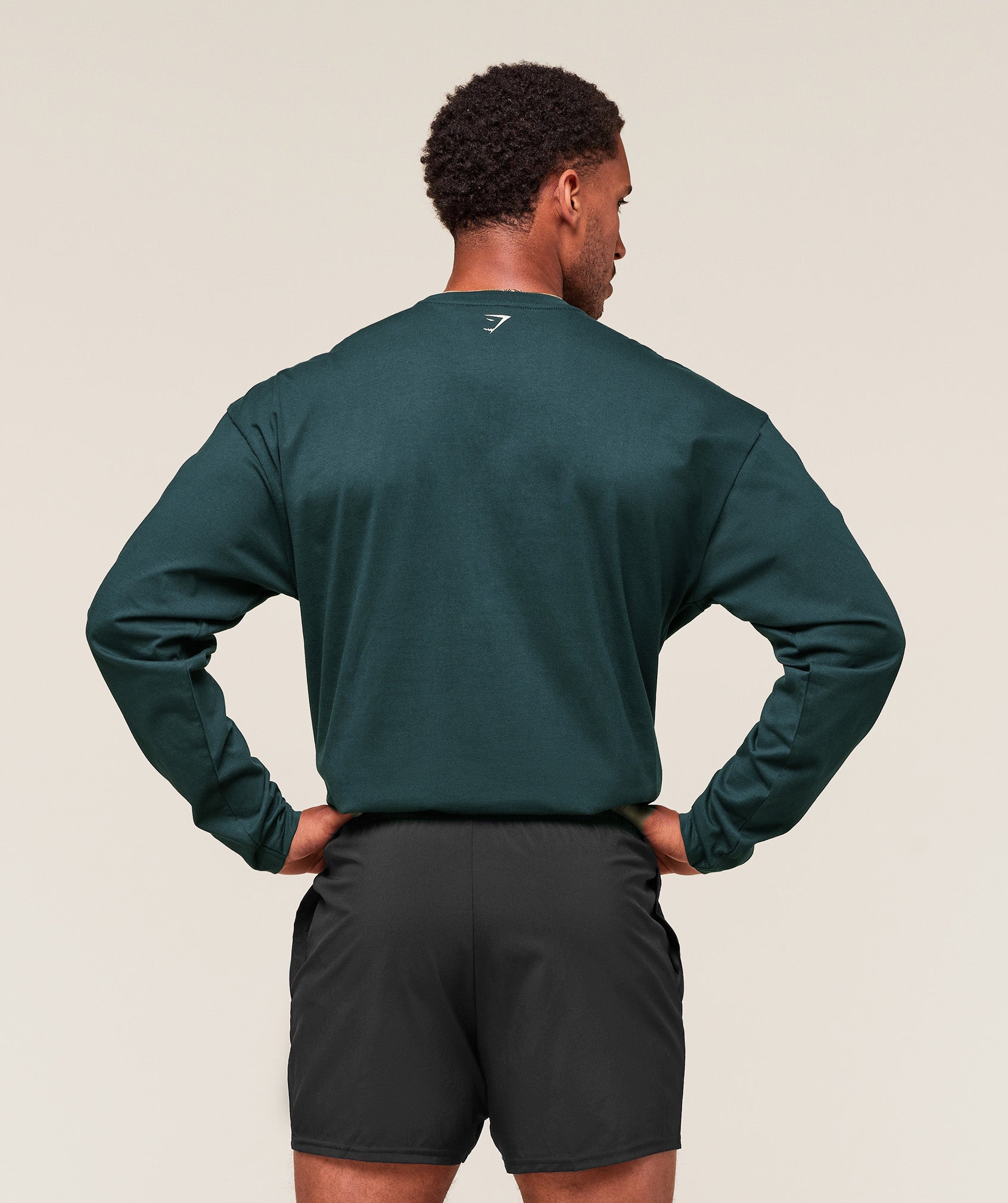 Gymshark Worn Graphic Long Sleeve T-Shirt Deep Petrol Blue