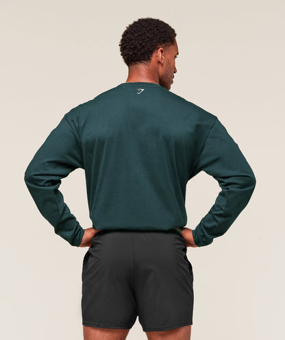 Gymshark Worn Graphic Long Sleeve T-Shirt Deep Petrol Blue