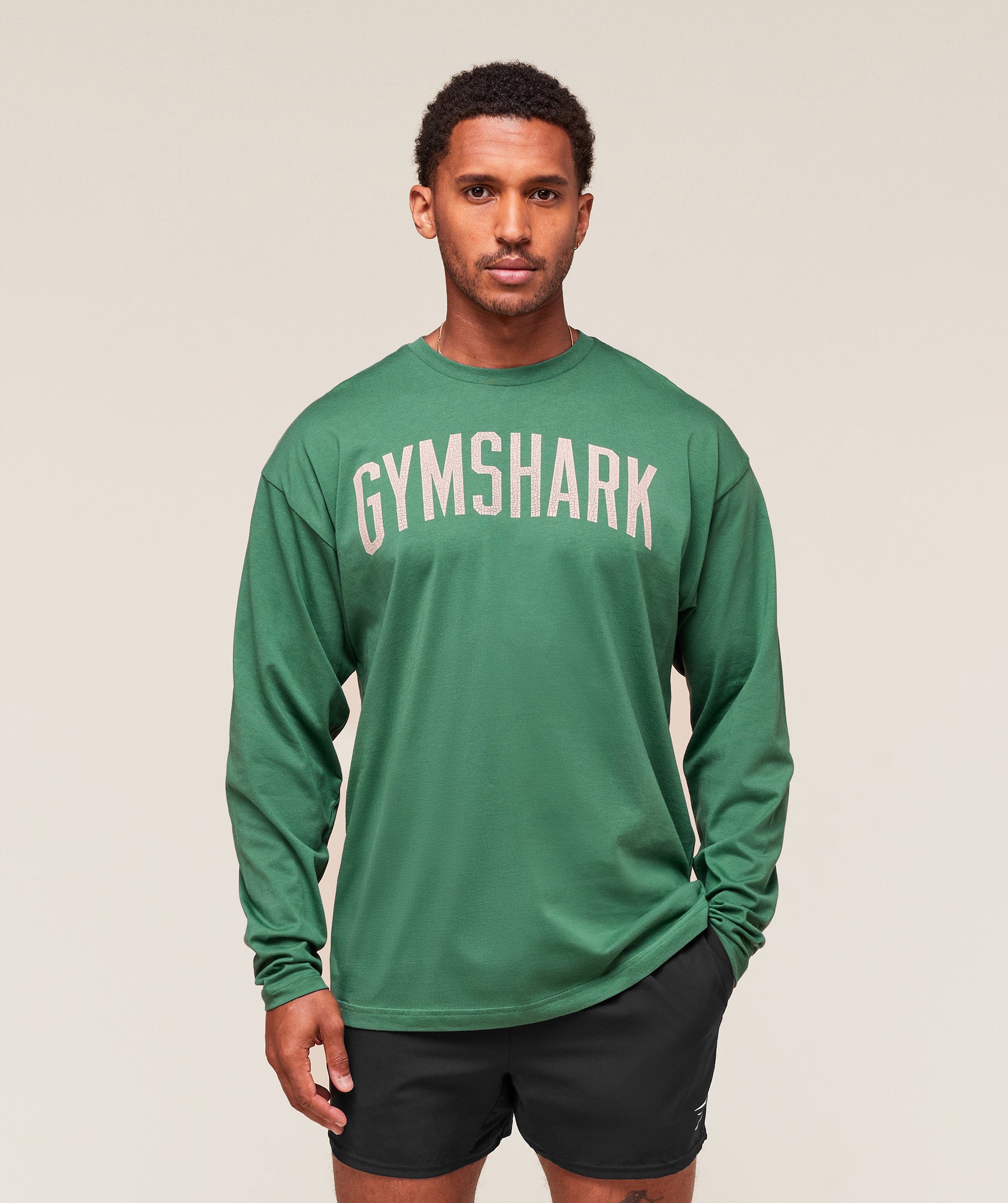 Gymshark Worn Graphic Long Sleeve T-Shirt Lift Green