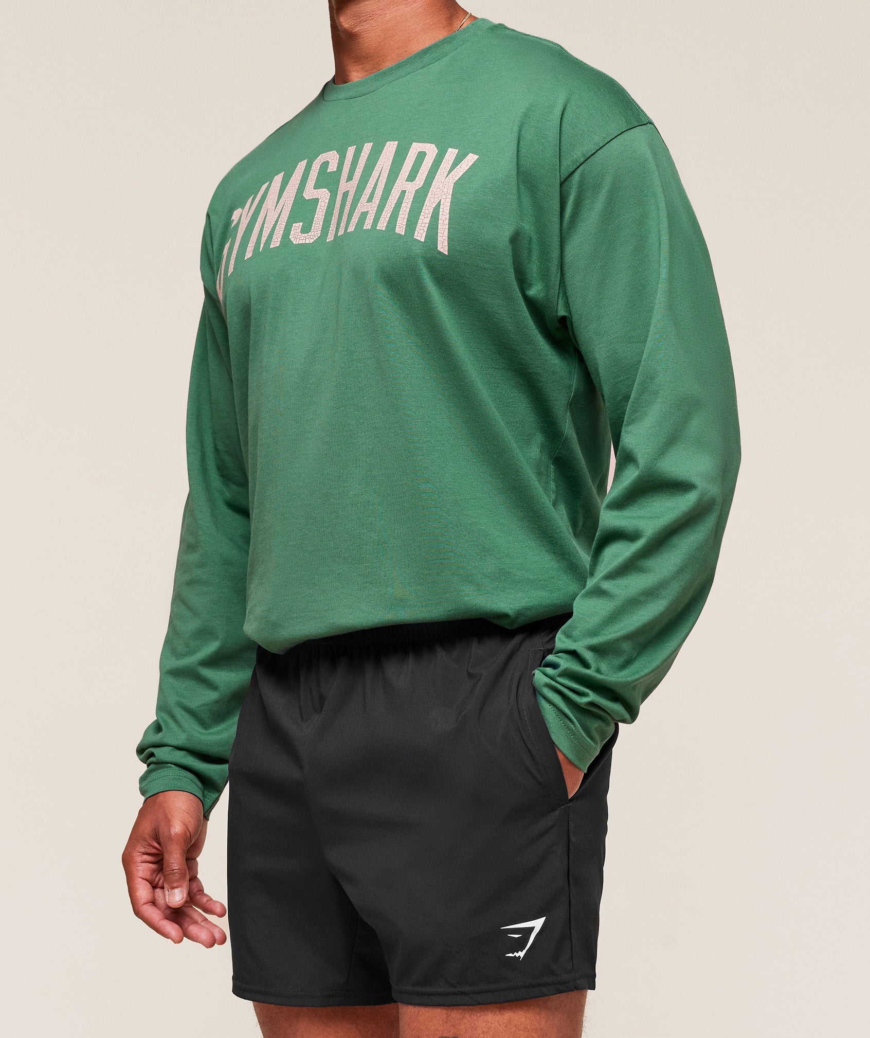 Gymshark Worn Graphic Long Sleeve T-Shirt Lift Green