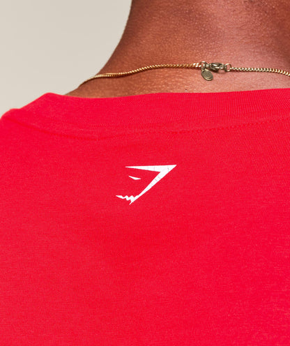 Gymshark Worn Graphic T-Shirt Athletic Red