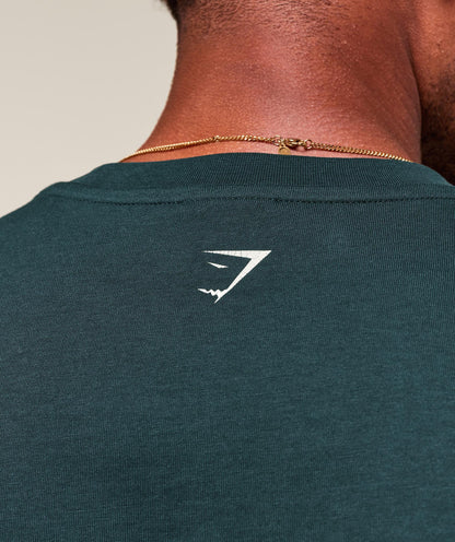 Gymshark Worn Graphic T-Shirt Deep Petrol Blue