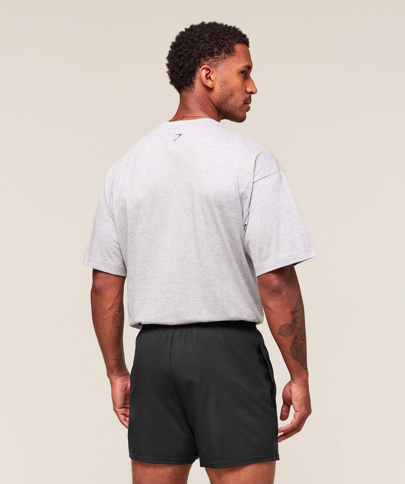 Gymshark Worn Graphic T-Shirt Light Grey Core Marl