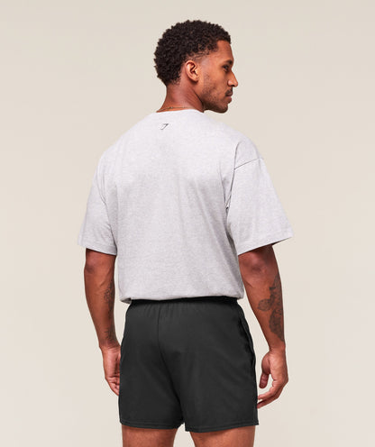 Gymshark Worn Graphic T-Shirt Light Grey Core Marl