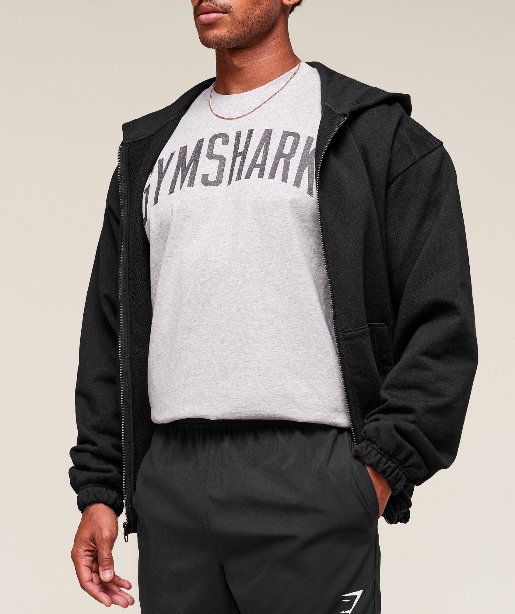 Gymshark Worn Graphic T-Shirt Light Grey Core Marl