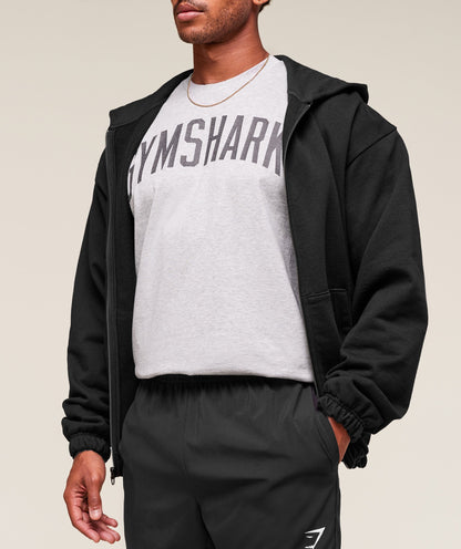 Gymshark Worn Graphic T-Shirt Light Grey Core Marl