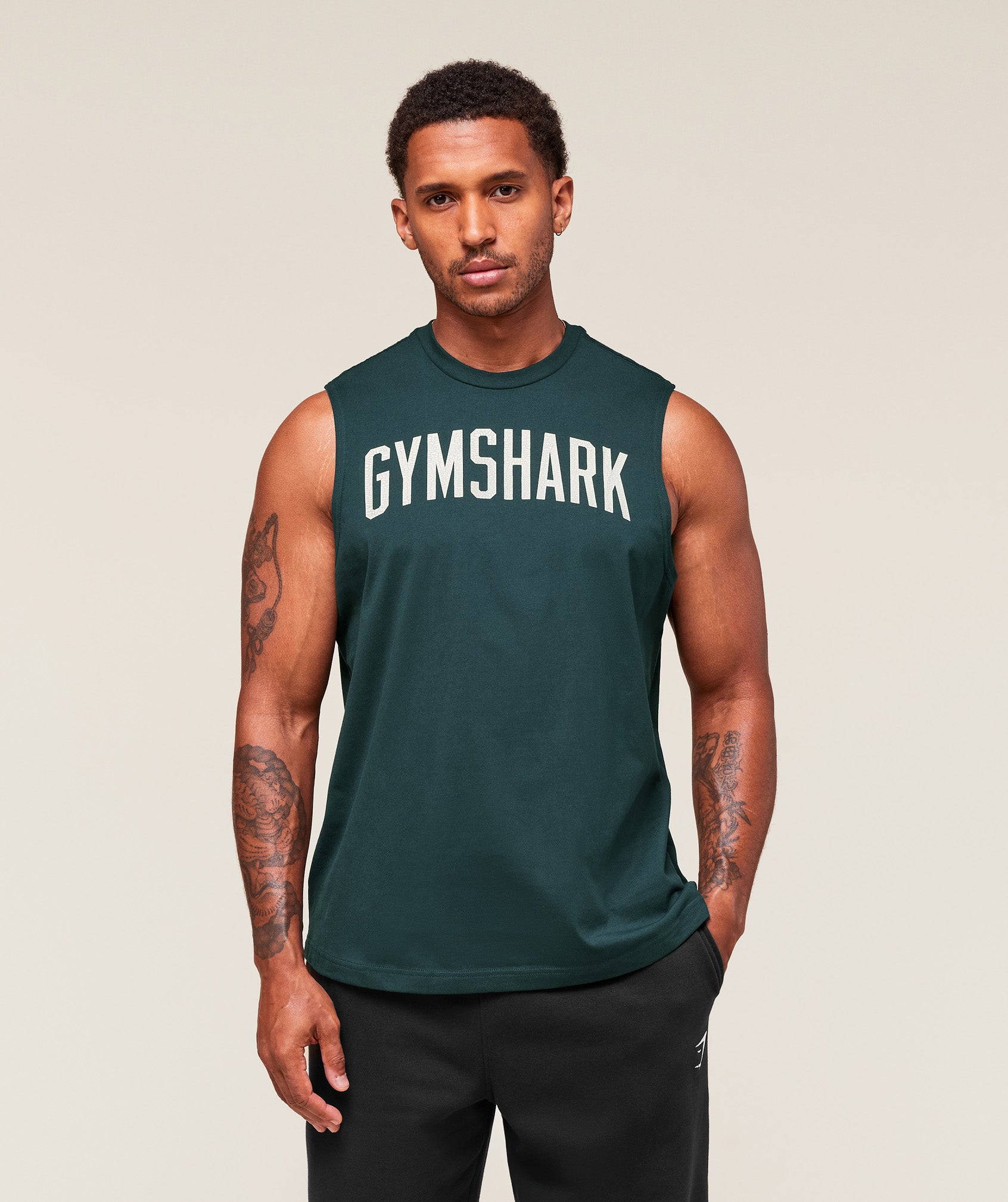 Gymshark Worn Graphic Tank Deep Petrol Blue