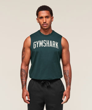Gymshark Worn Graphic Tank Deep Petrol Blue