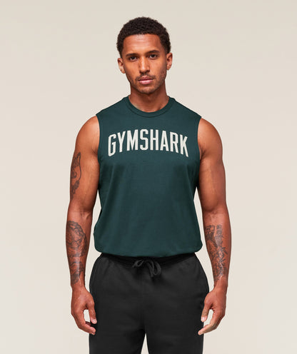 Gymshark Worn Graphic Tank Deep Petrol Blue