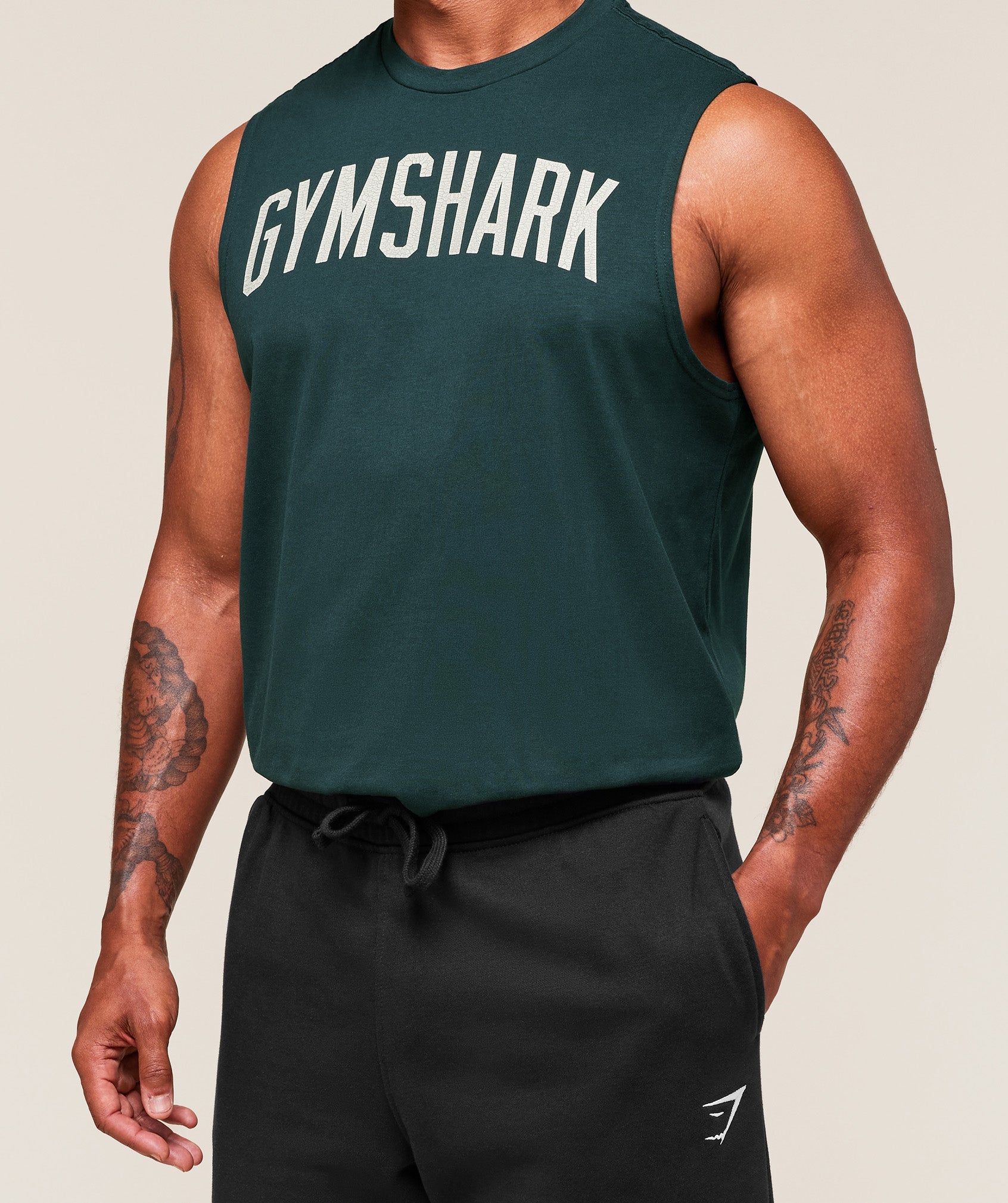 Gymshark Worn Graphic Tank Deep Petrol Blue