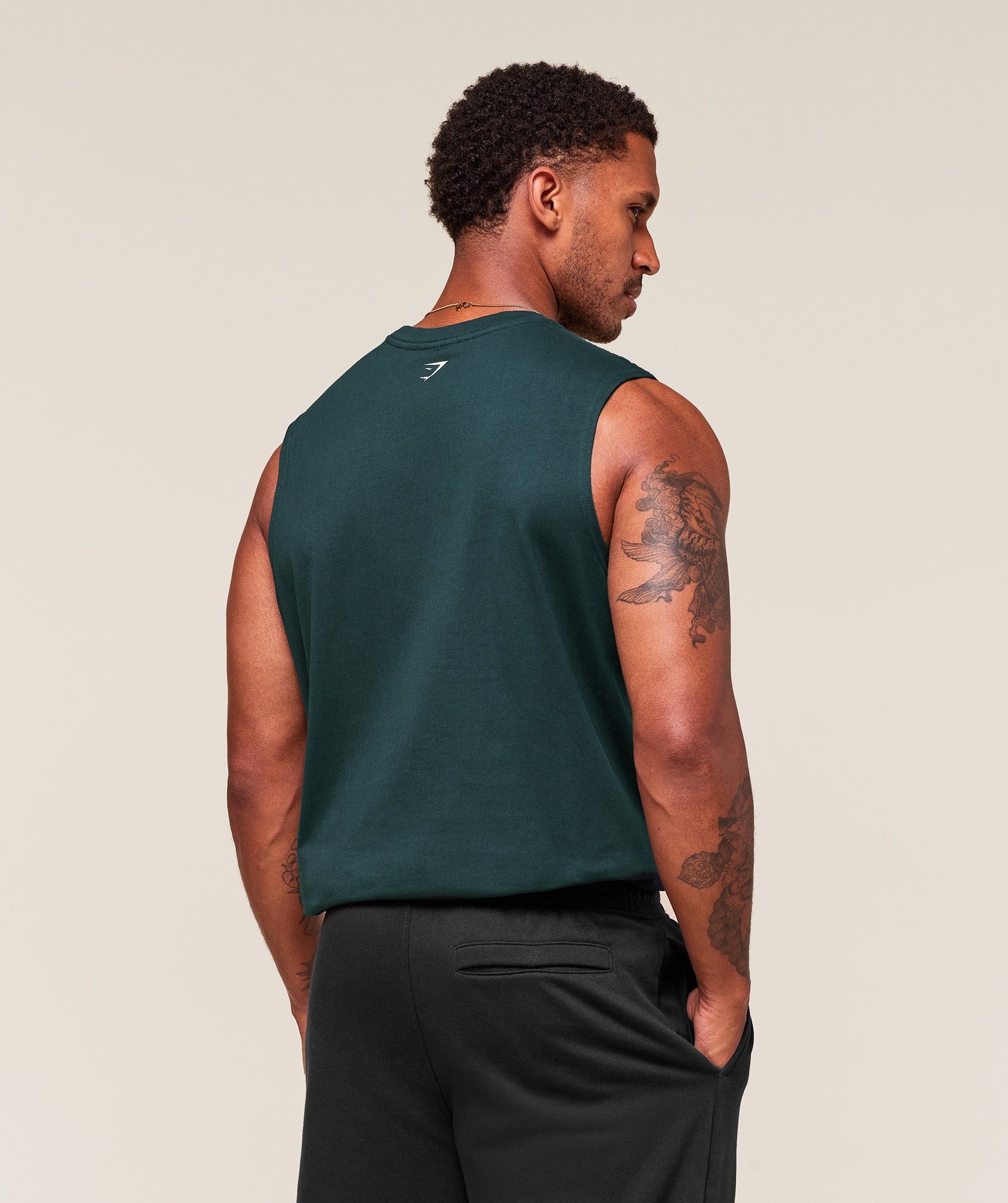 Gymshark Worn Graphic Tank Deep Petrol Blue