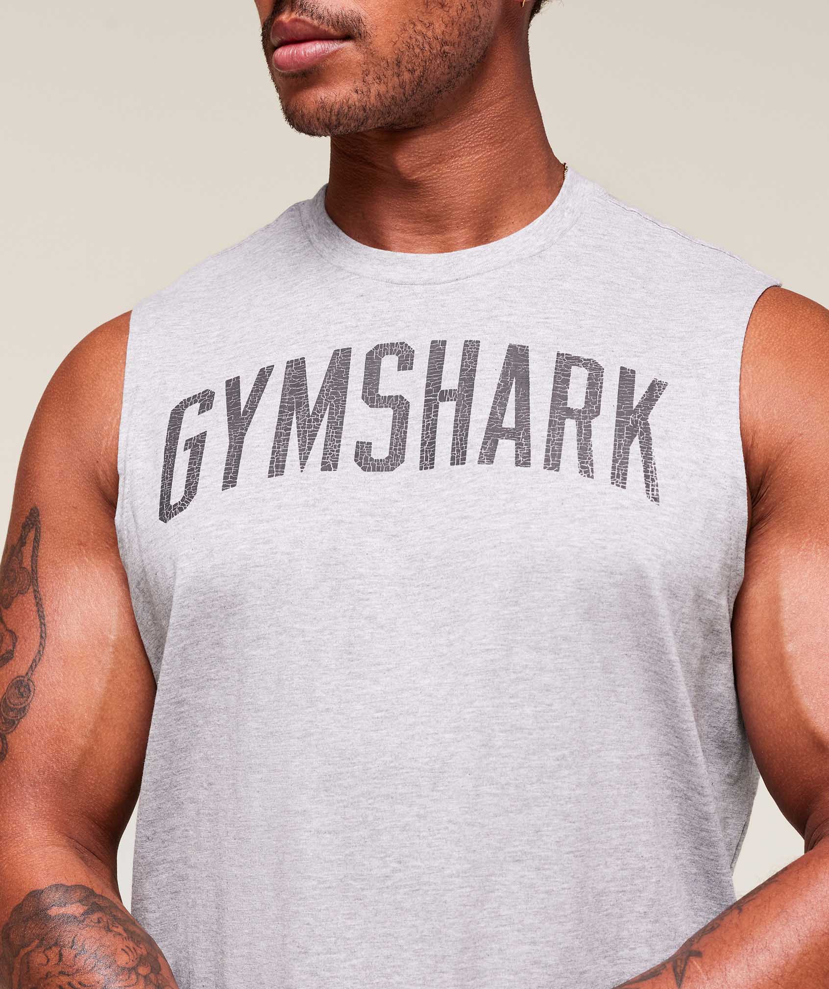 Gymshark Worn Graphic Tank Light Grey Core Marl