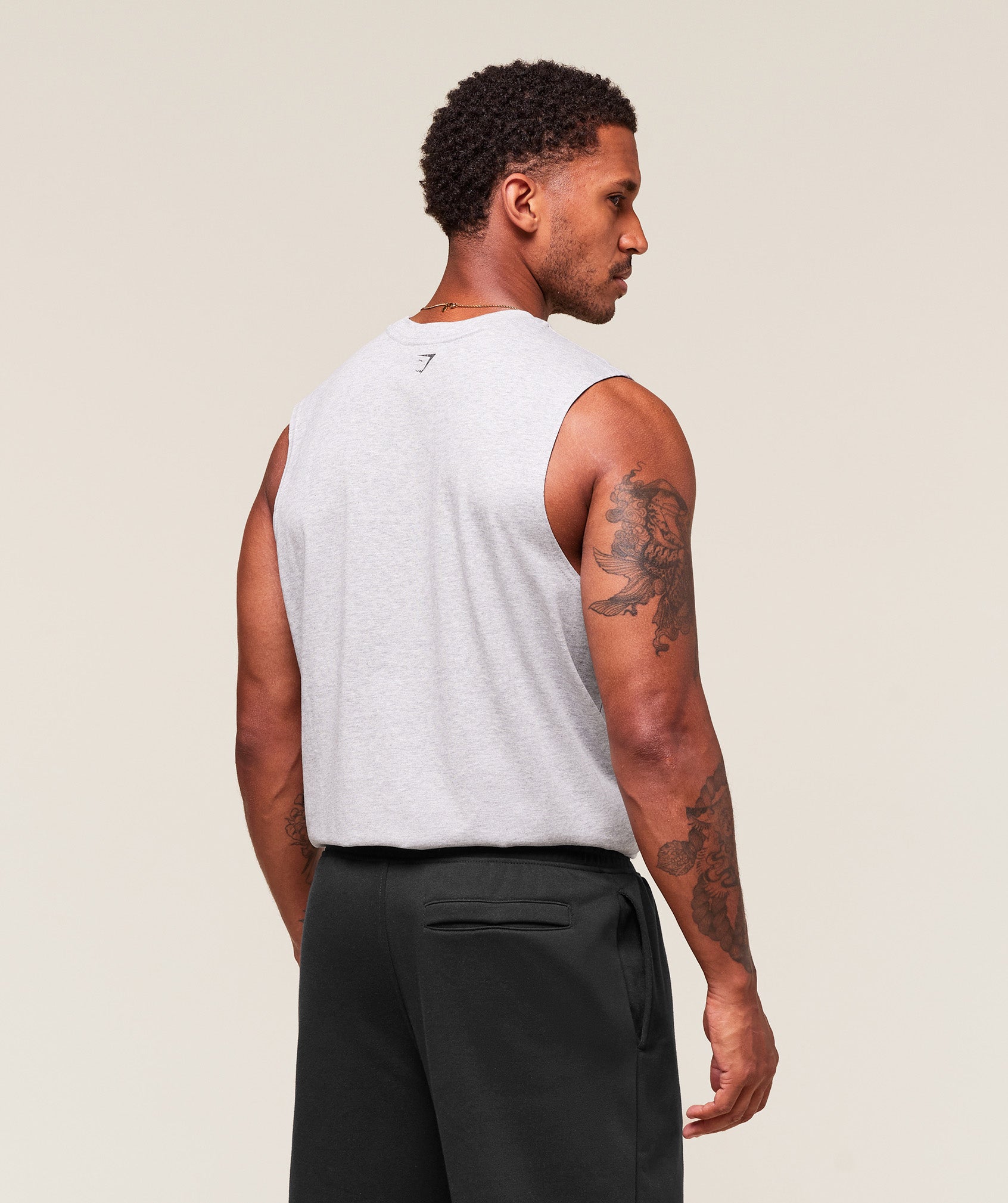 Gymshark Worn Graphic Tank Light Grey Core Marl