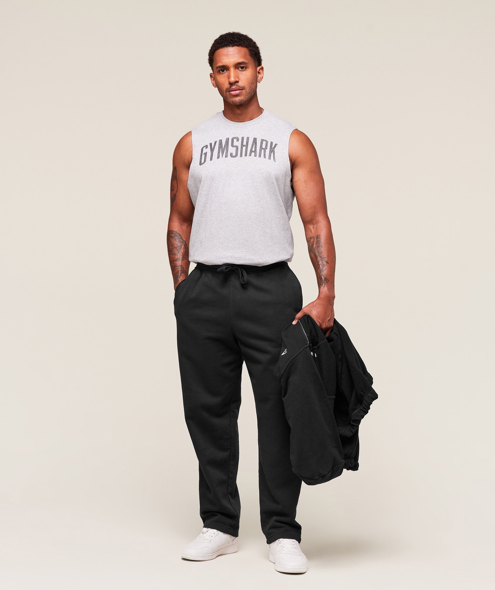 Gymshark Worn Graphic Tank Light Grey Core Marl