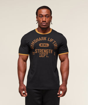 Gymshark Xxl Strength Dept Ringer T-Shirt Black