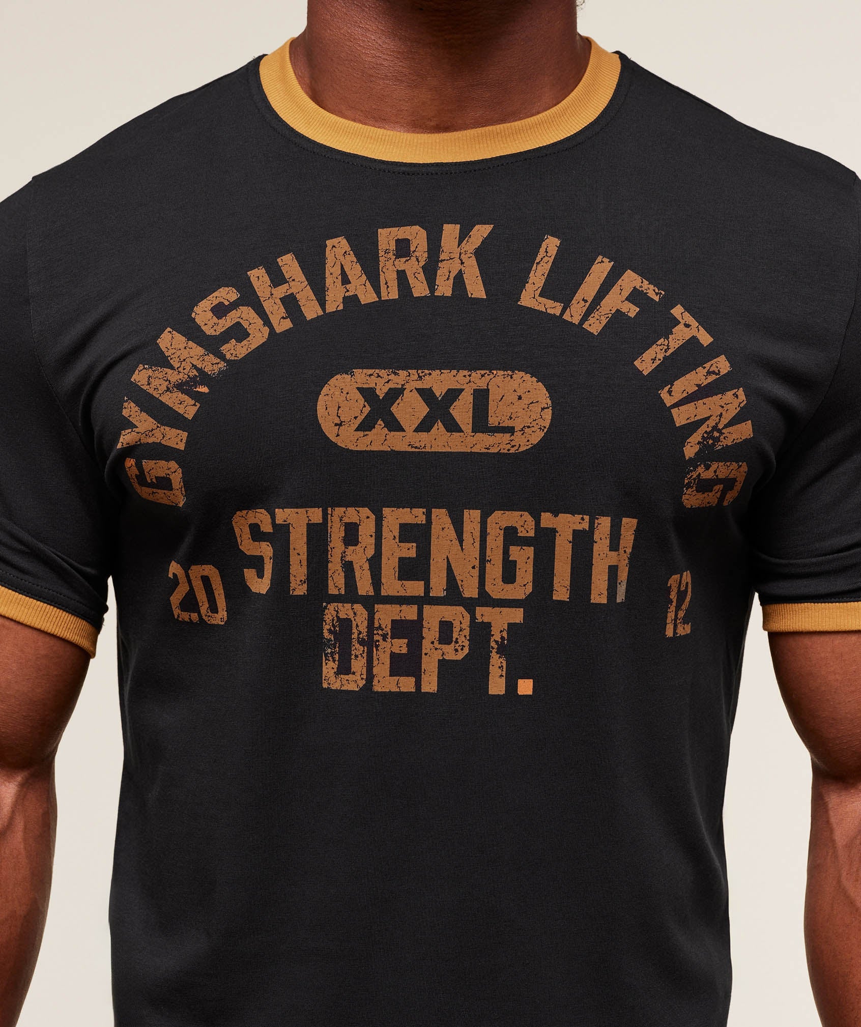 Gymshark Xxl Strength Dept Ringer T-Shirt Black