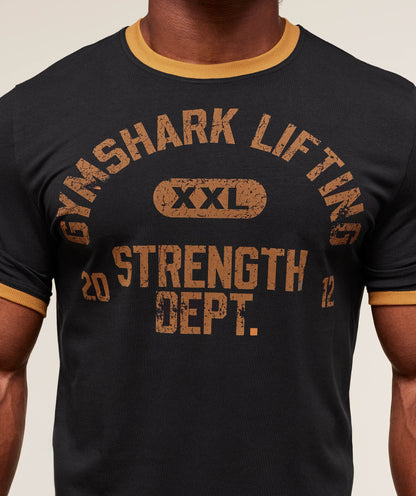 Gymshark Xxl Strength Dept Ringer T-Shirt Black