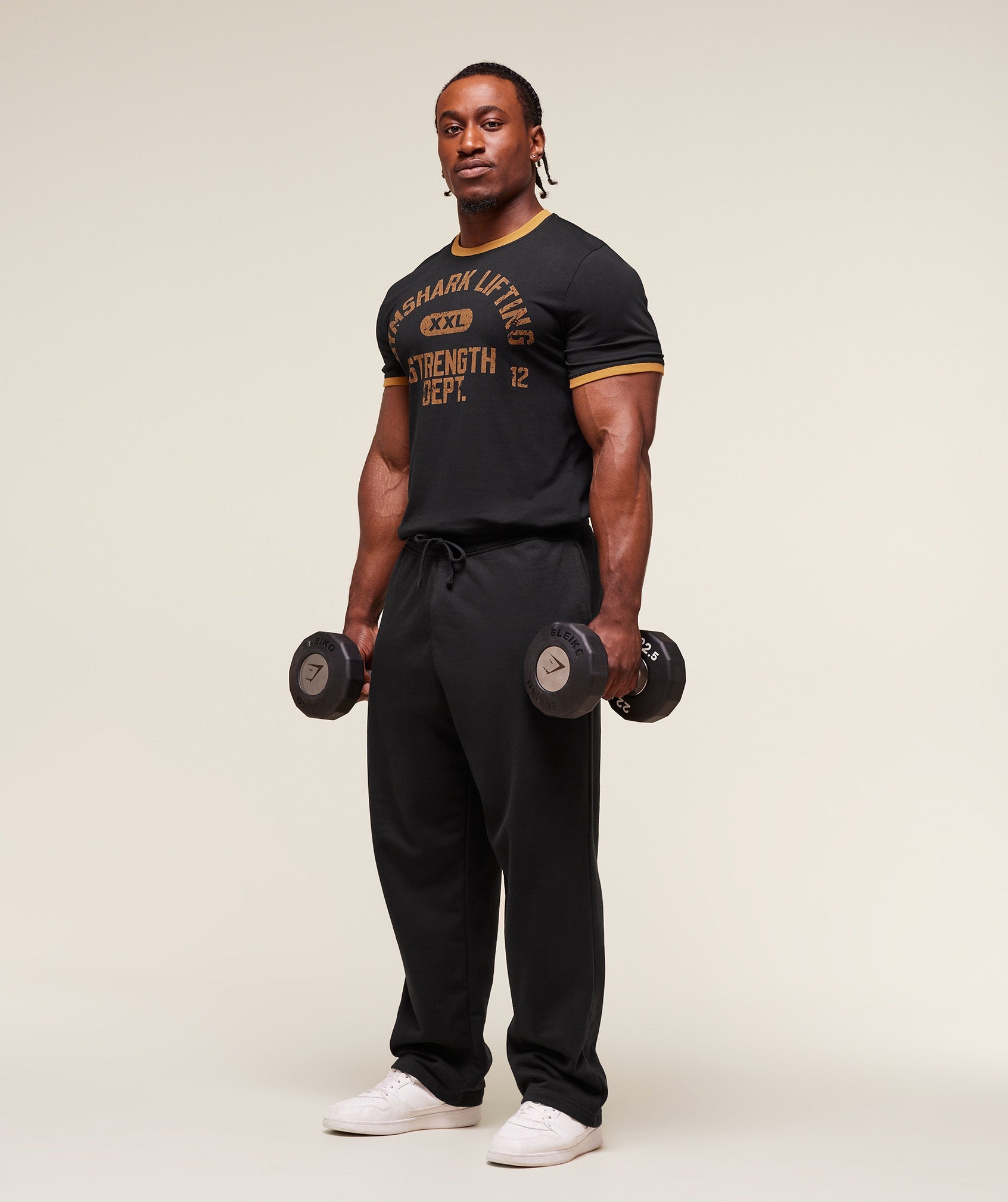 Gymshark Xxl Strength Dept Ringer T-Shirt Black