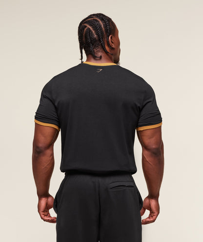Gymshark Xxl Strength Dept Ringer T-Shirt Black