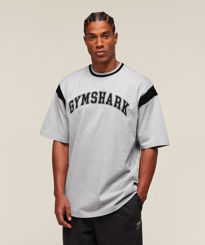 Gymshark Gslc Oversized T-Shirt Light Grey Core Marl