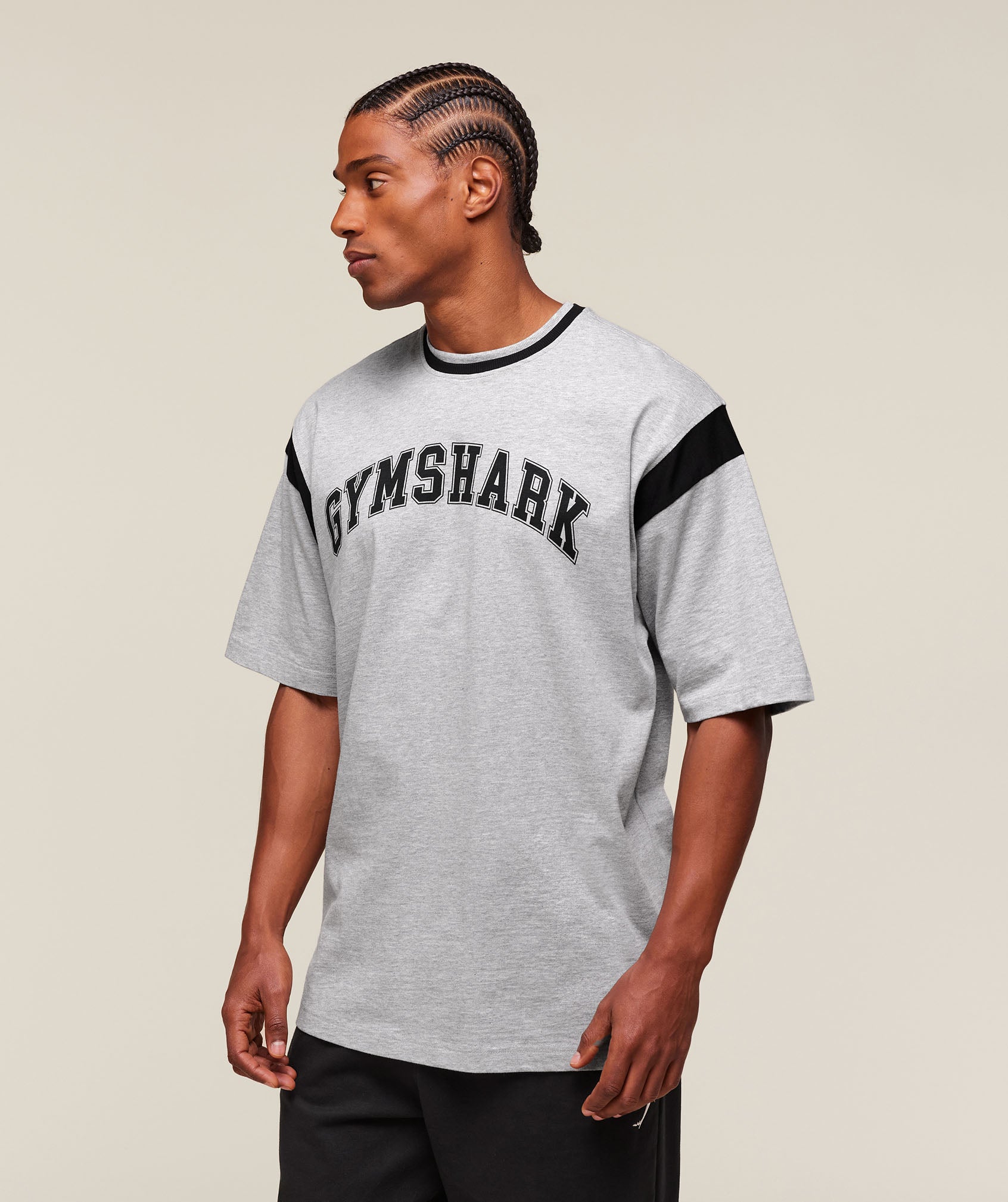 Gymshark Gslc Oversized T-Shirt Light Grey Core Marl