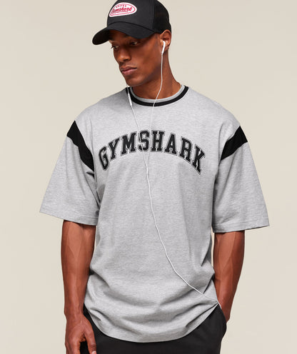 Gymshark Gslc Oversized T-Shirt Light Grey Core Marl