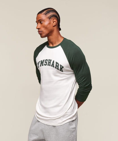 Gymshark Gslc Raglan 3/4 Sleeve T-Shirt Soft White