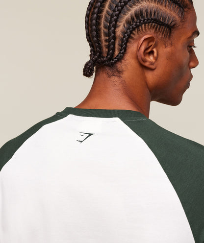 Gymshark Gslc Raglan 3/4 Sleeve T-Shirt Soft White