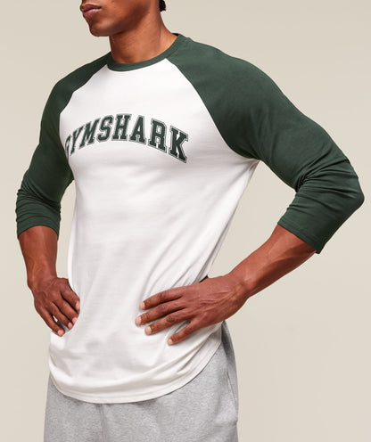Gymshark Gslc Raglan 3/4 Sleeve T-Shirt Soft White