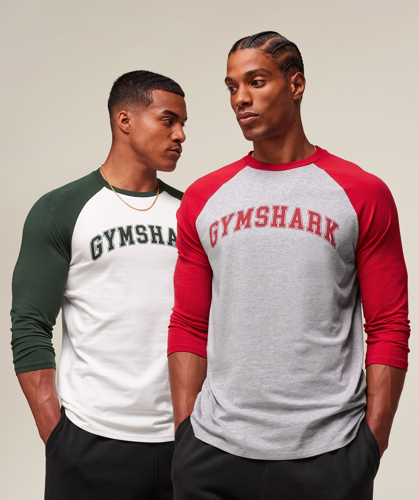 Gymshark Gslc Raglan 3/4 Sleeve T-Shirt Soft White