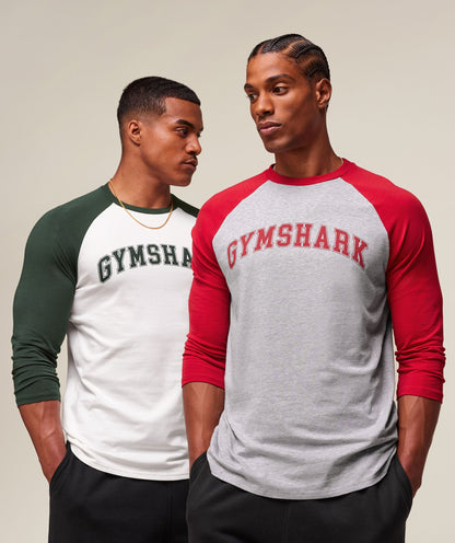Gymshark Gslc Raglan 3/4 Sleeve T-Shirt Soft White