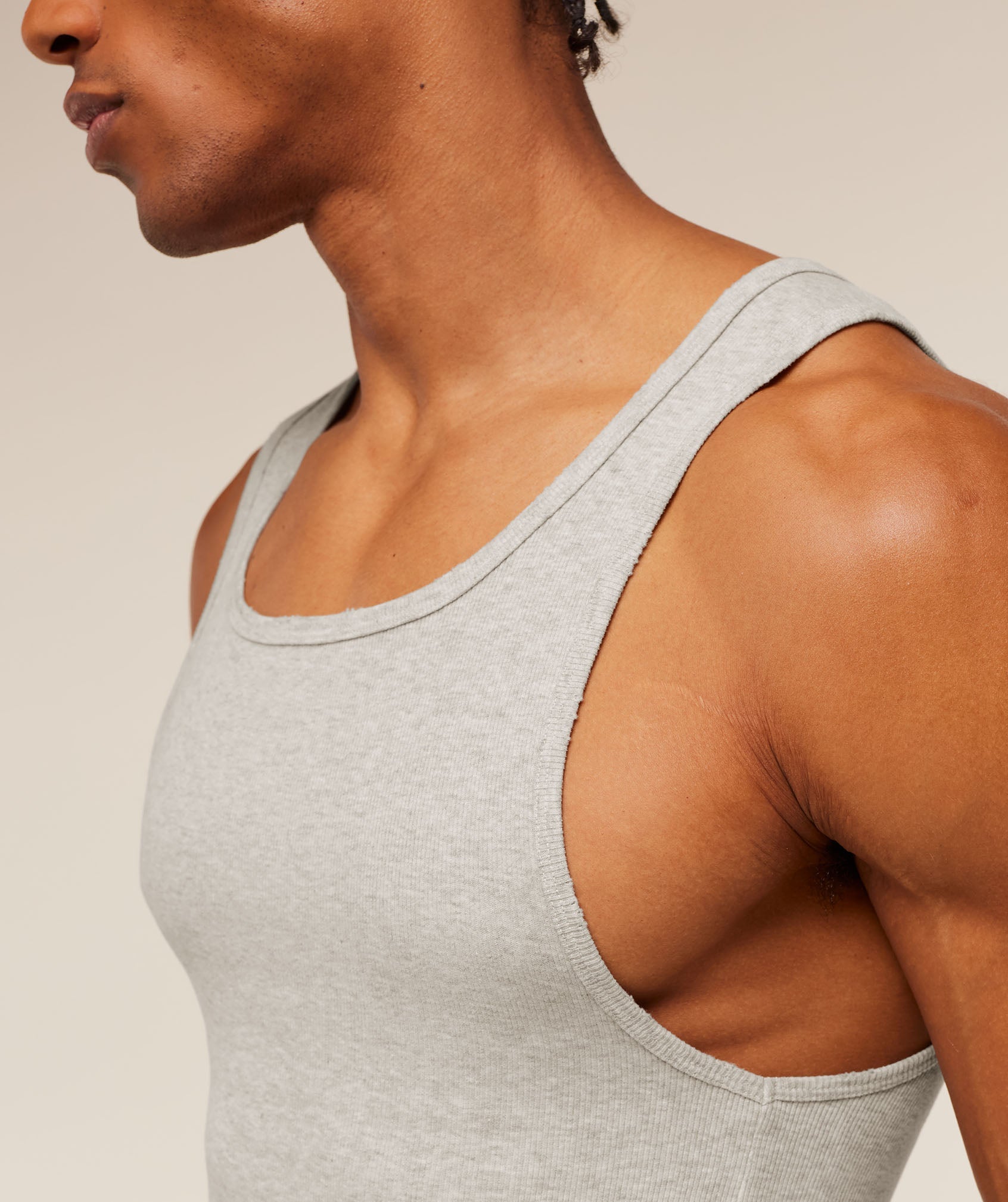 Gymshark Gymshark X Cbum Ribbed Tank Bros Stone Grey Marl