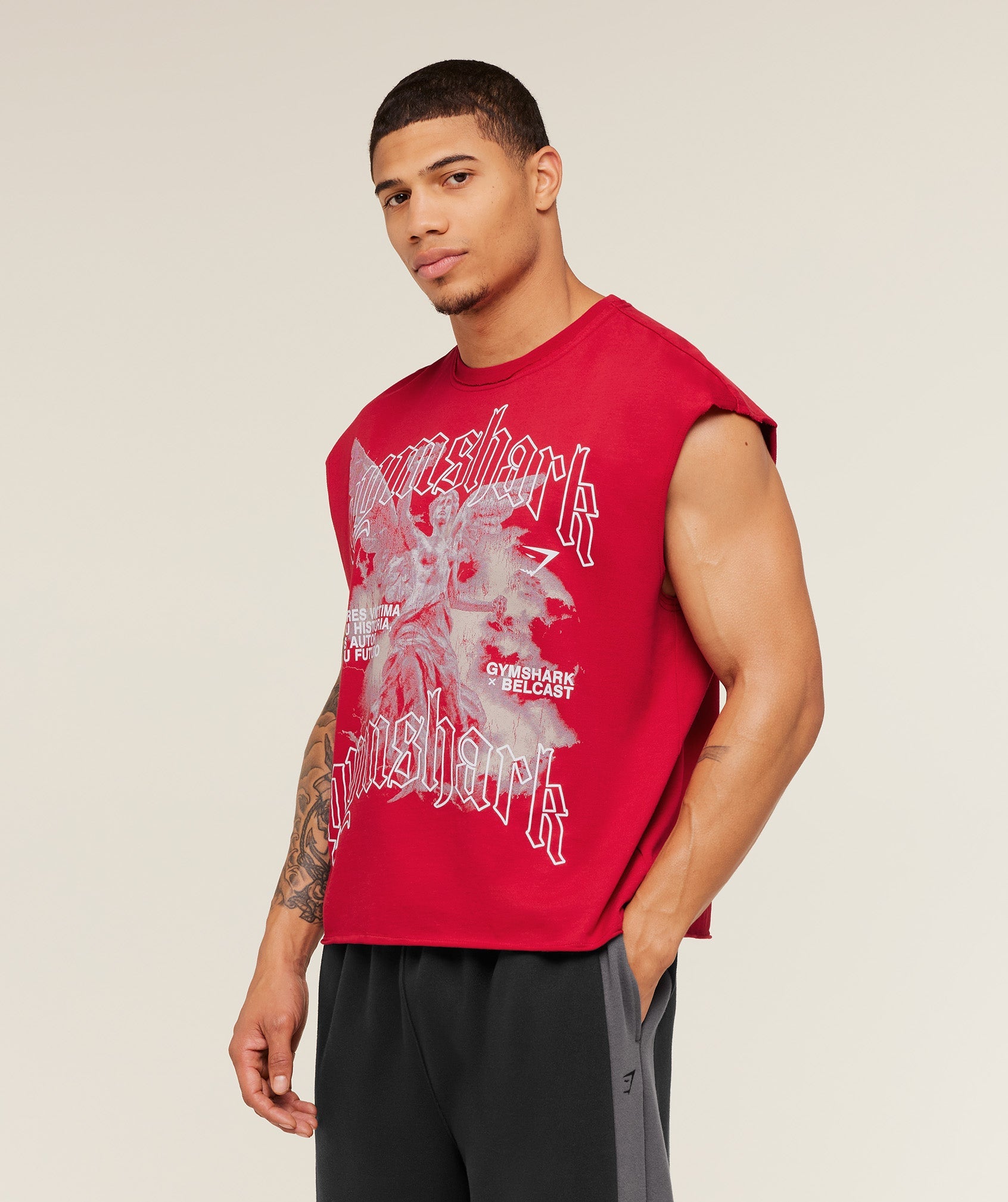 Gymshark Gymshark X Carlos Belcast Cut Off Tee Carmine Red