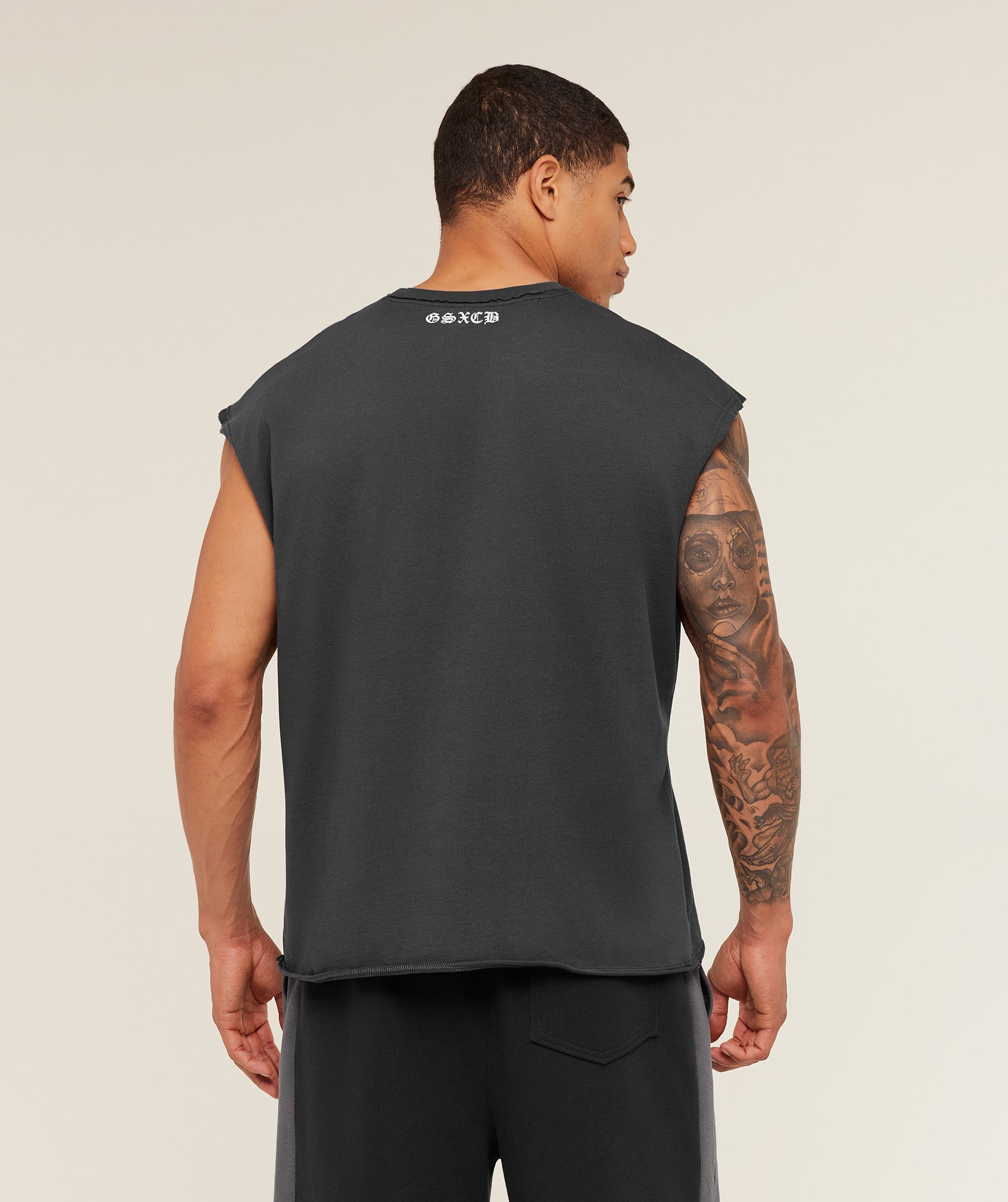 Gymshark Gymshark X Carlos Belcast Cut Off Tee Onyx Grey
