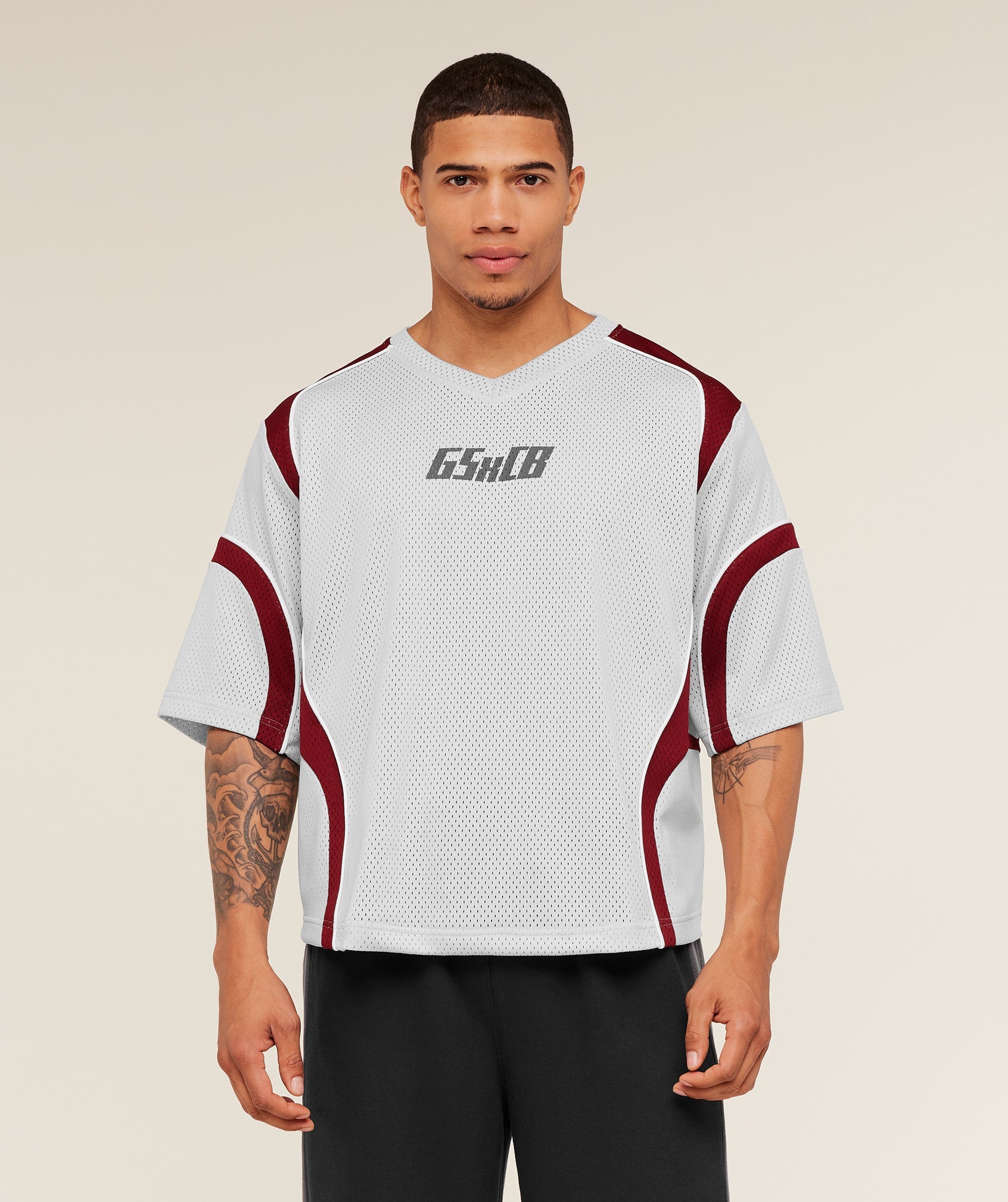 Gymshark Gymshark X Carlos Belcast Mesh Jersey Light Grey