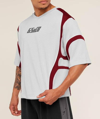 Gymshark Gymshark X Carlos Belcast Mesh Jersey Light Grey