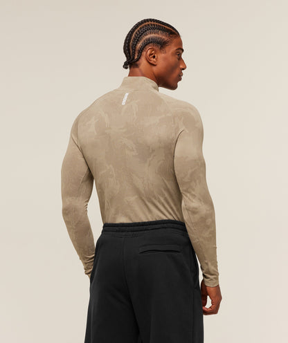 Gymshark Geo Seamless 1/4 Zip Cement Brown