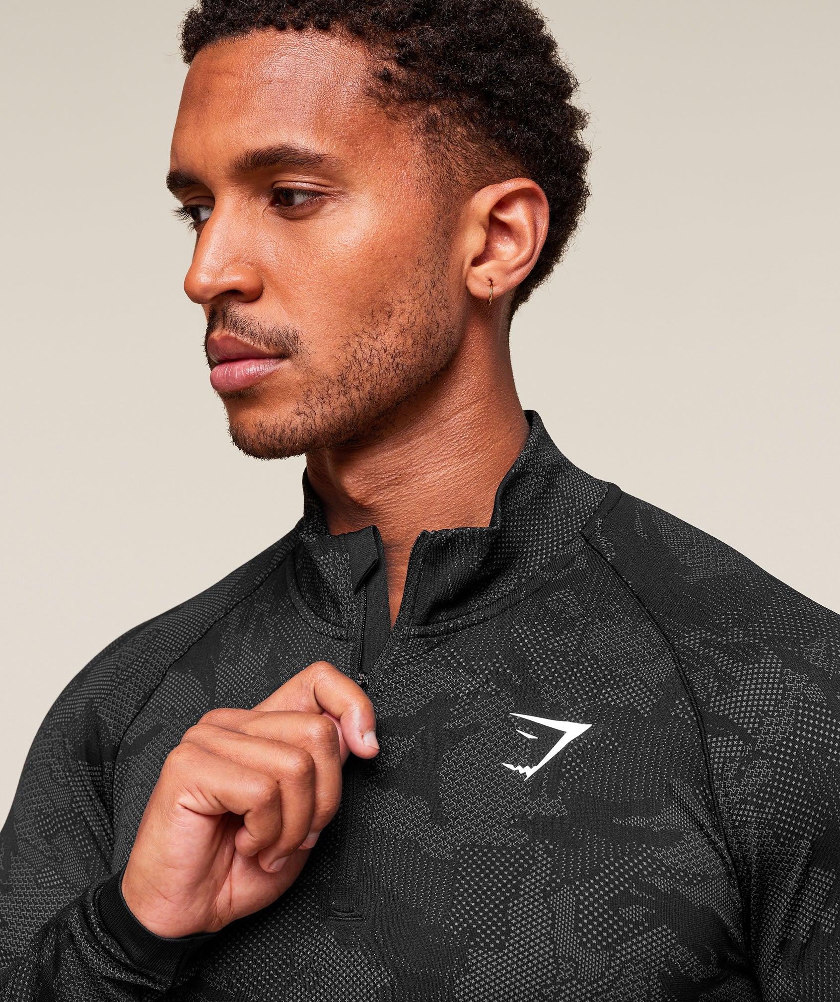 Gymshark Geo Seamless 1/4 Zip Black